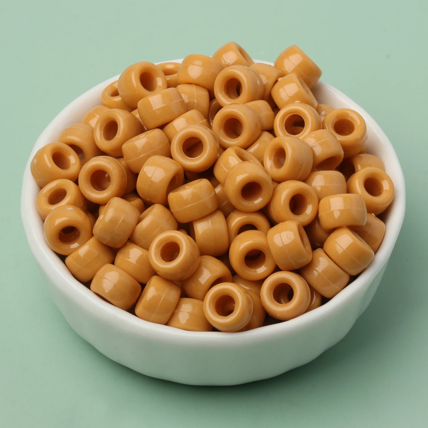 100 חרוזי פוני 6x9 מ"מ – חרוזים צבעוניים עם חור גדול ל־DIY ותכשיטים