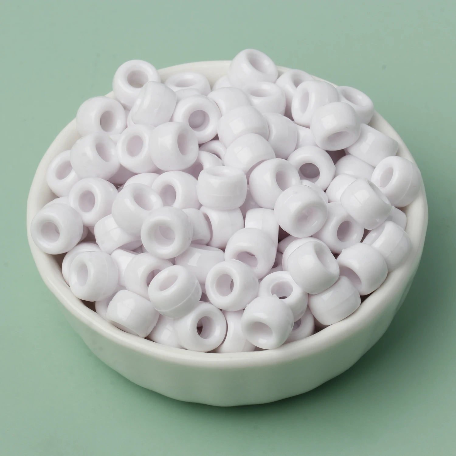 100 חרוזי פוני 6x9 מ"מ – חרוזים צבעוניים עם חור גדול ל־DIY ותכשיטים