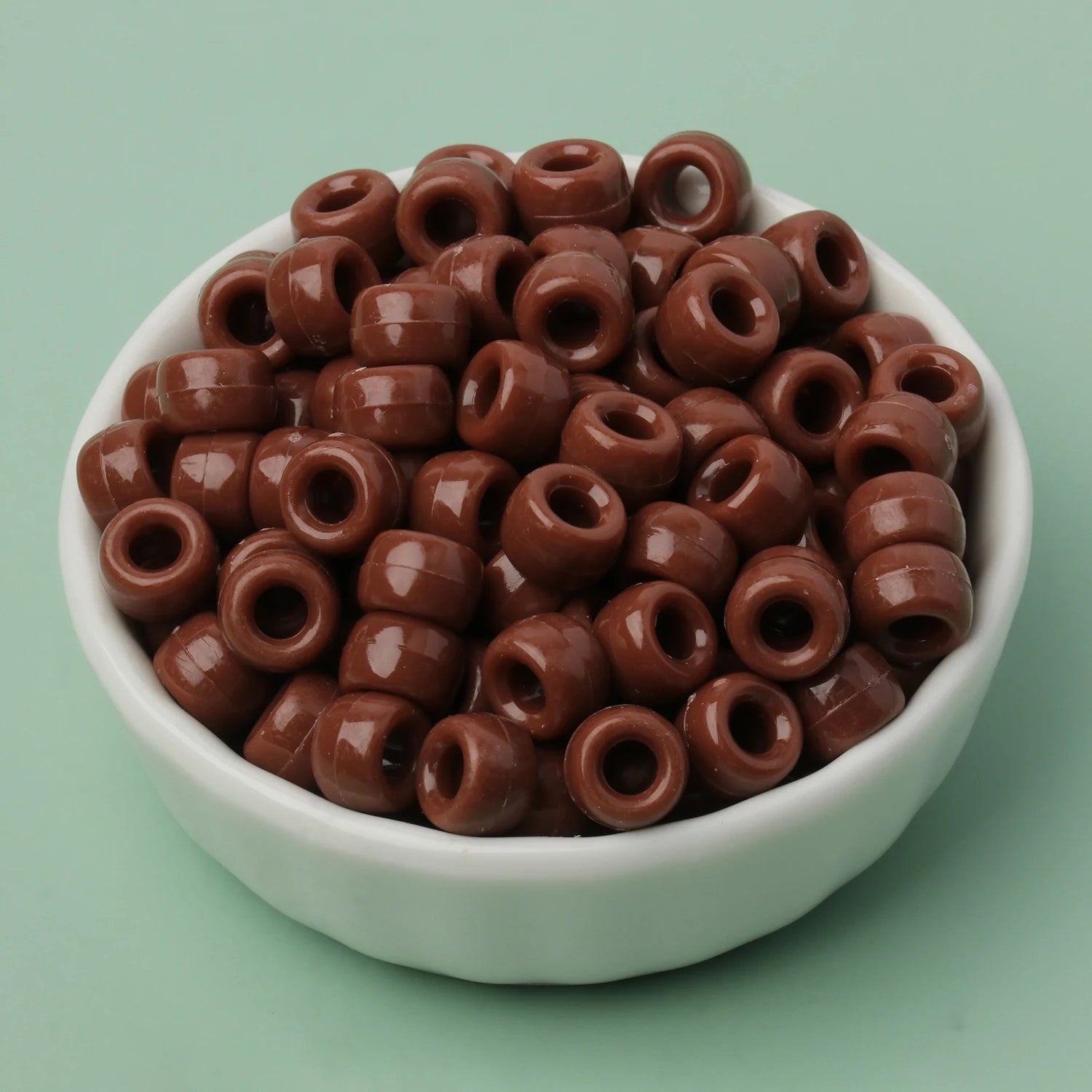 100 חרוזי פוני 6x9 מ"מ – חרוזים צבעוניים עם חור גדול ל־DIY ותכשיטים