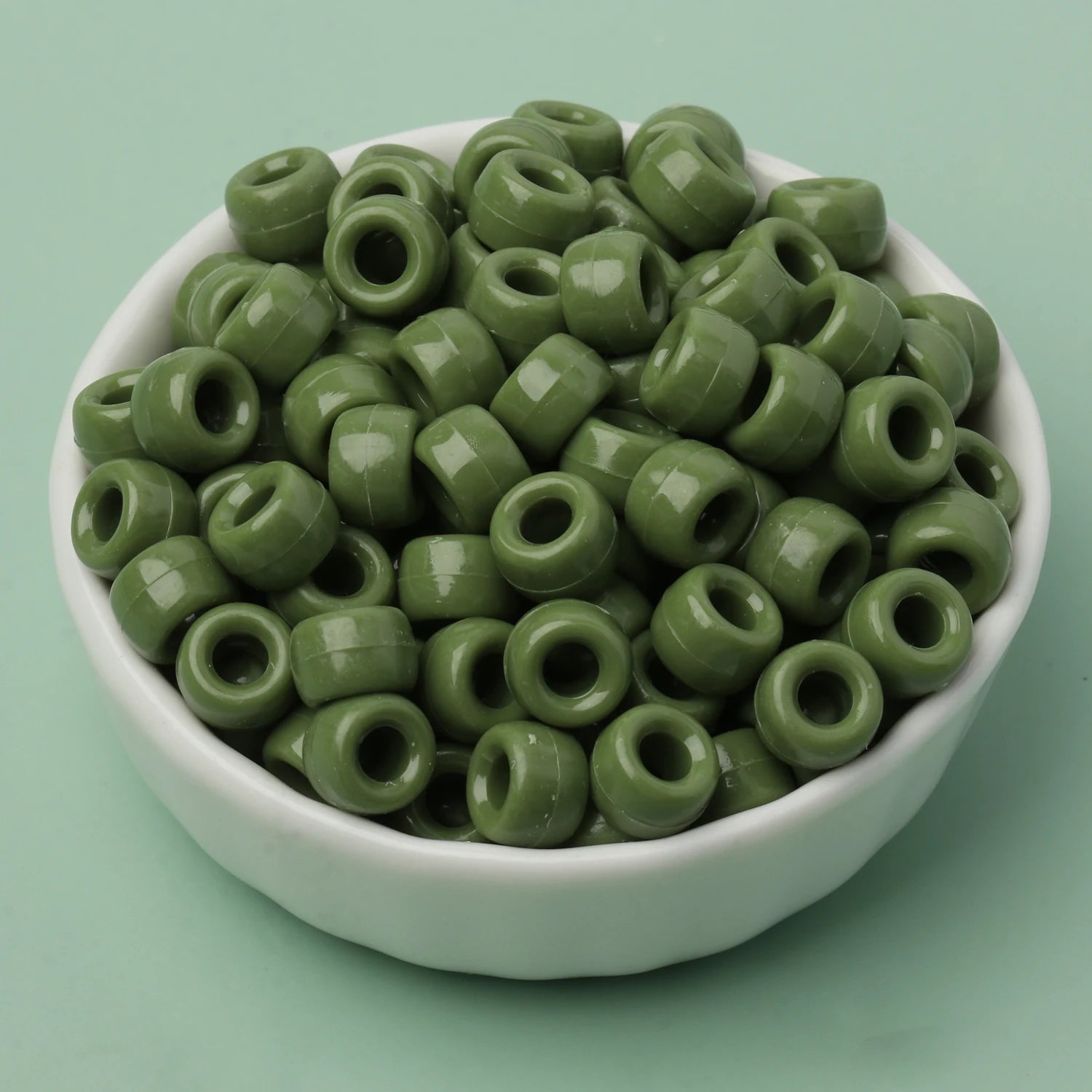100 חרוזי פוני 6x9 מ"מ – חרוזים צבעוניים עם חור גדול ל־DIY ותכשיטים