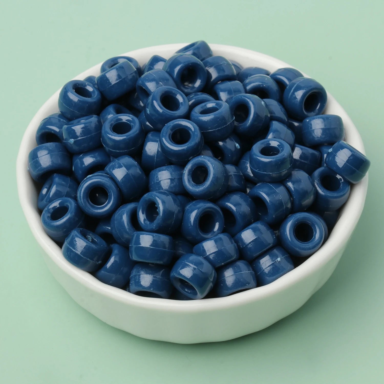 100 חרוזי פוני 6x9 מ"מ – חרוזים צבעוניים עם חור גדול ל־DIY ותכשיטים