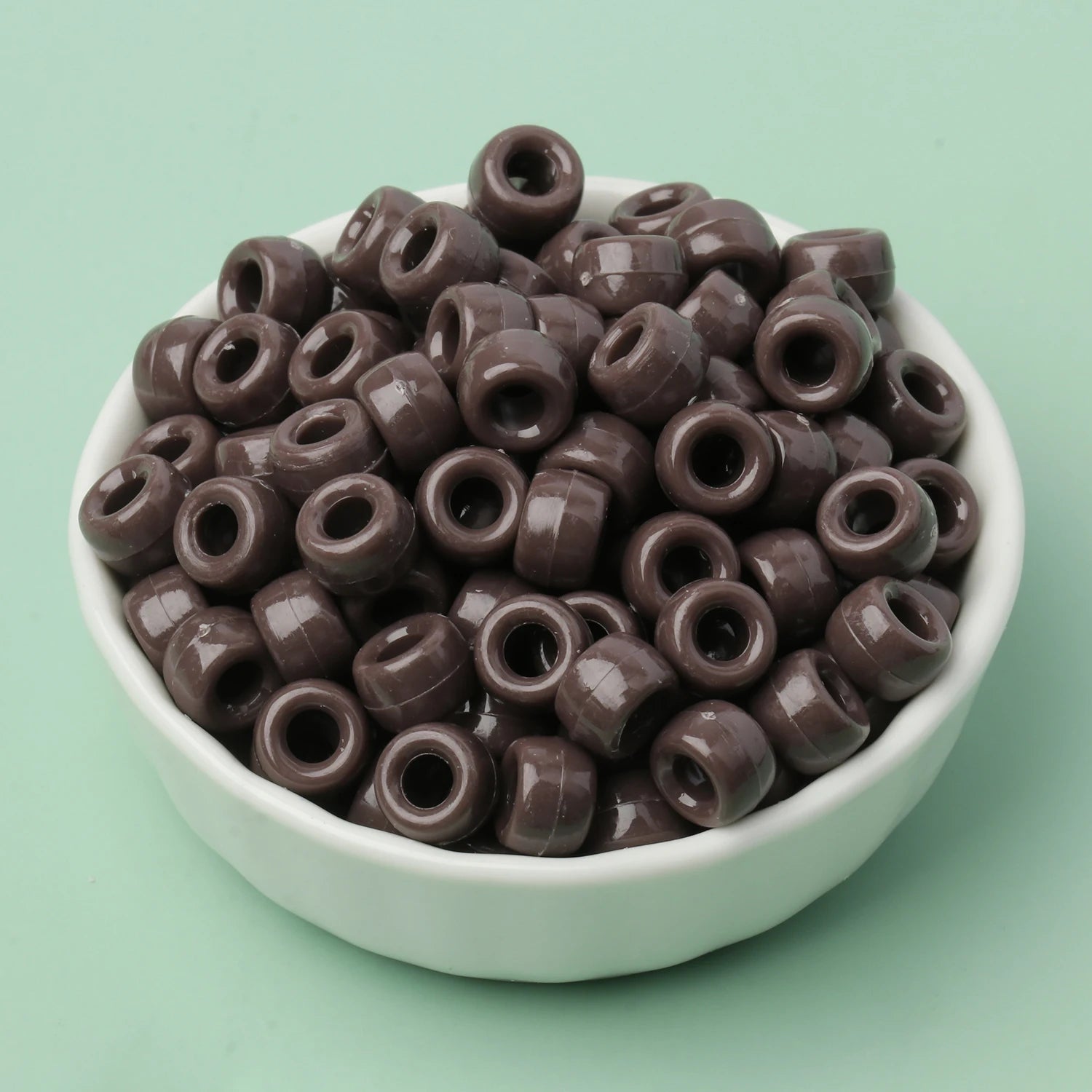 100 חרוזי פוני 6x9 מ"מ – חרוזים צבעוניים עם חור גדול ל־DIY ותכשיטים