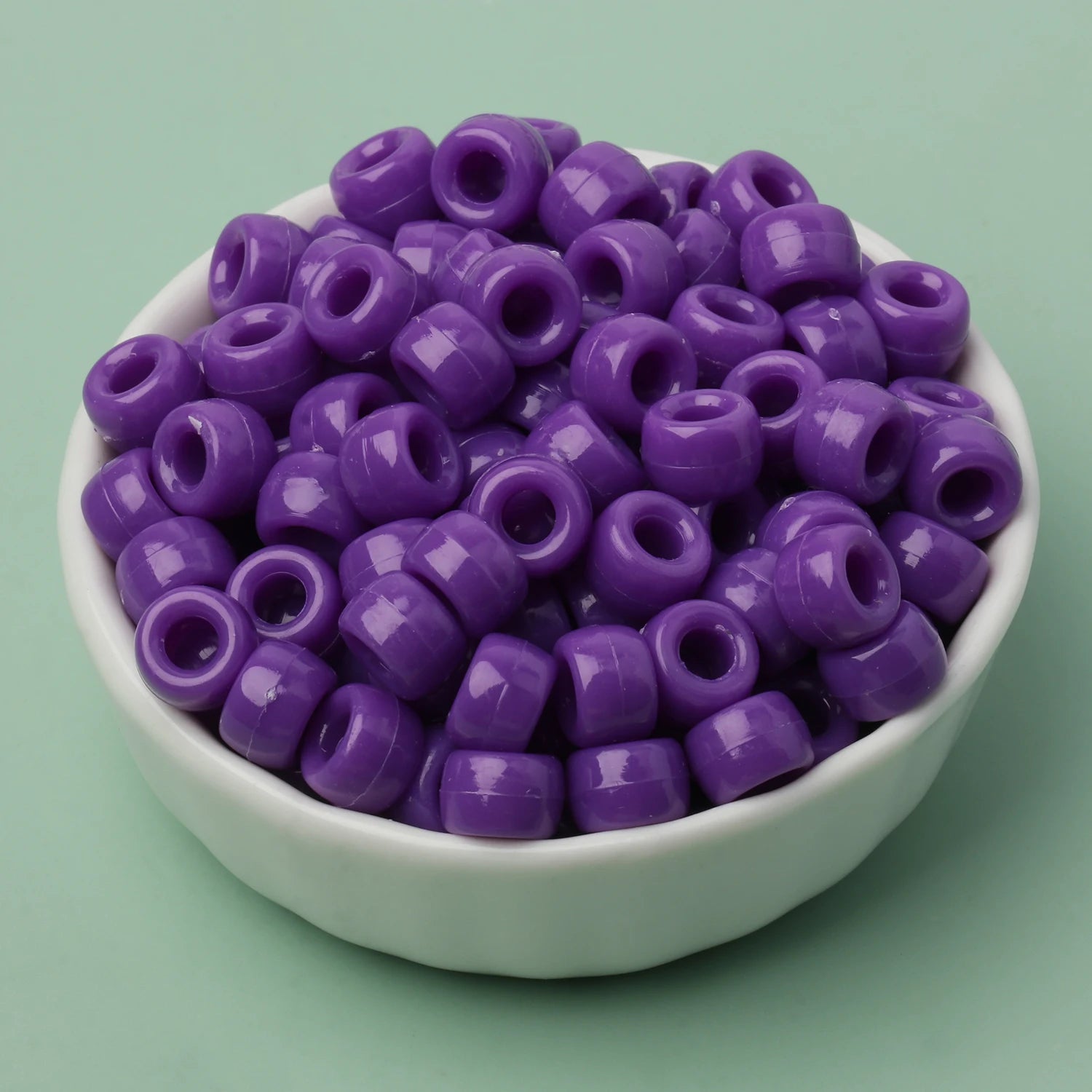 100 חרוזי פוני 6x9 מ"מ – חרוזים צבעוניים עם חור גדול ל־DIY ותכשיטים