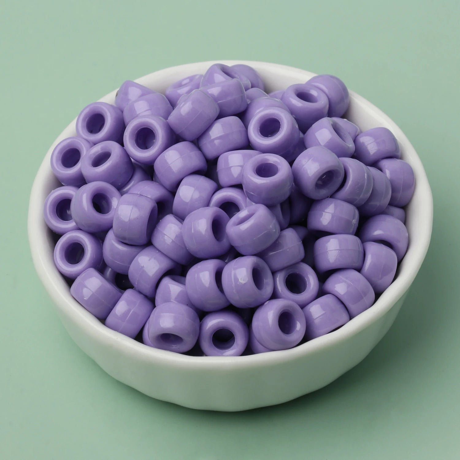 100 חרוזי פוני 6x9 מ"מ – חרוזים צבעוניים עם חור גדול ל־DIY ותכשיטים